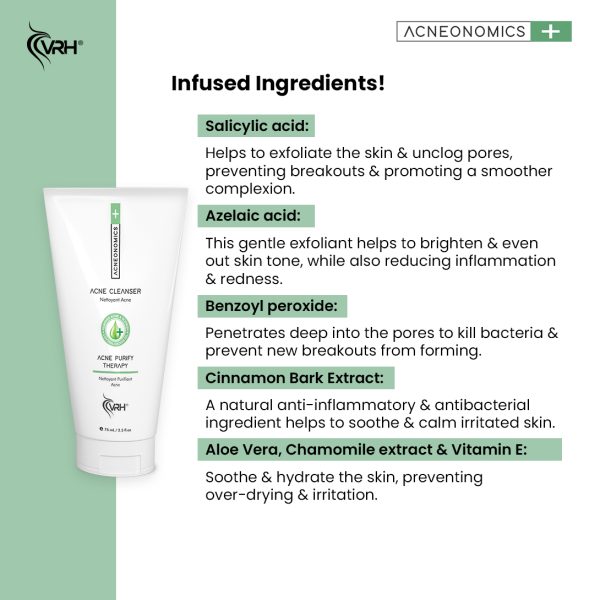 vrh acne face cleanser detailed ingredients