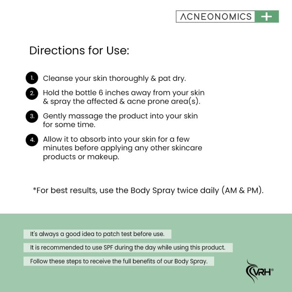 vrh acne body spray how to use