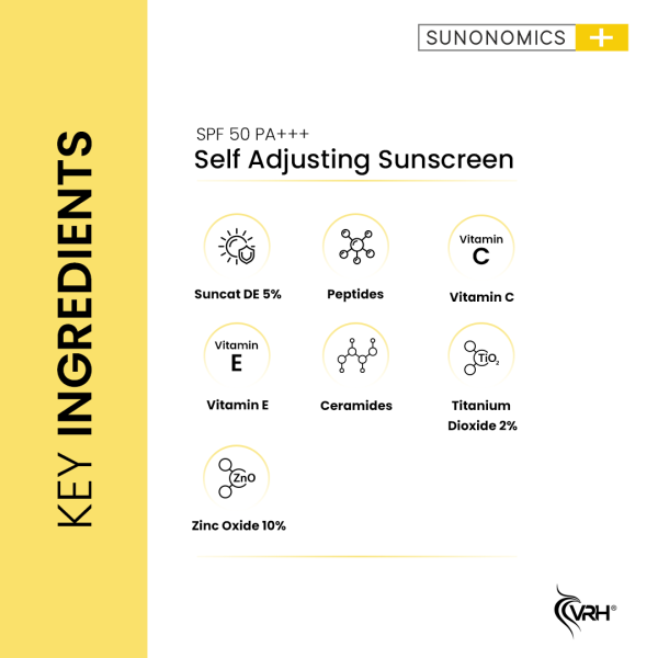 vrh self adjusting sunscreen spf50 ingredients