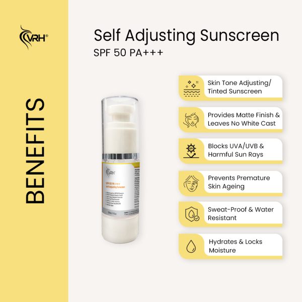 vrh self adjusting sunscreen spf50 benefits