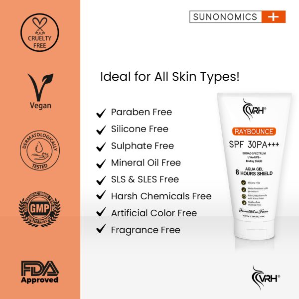 vrh ultralight sunscreen aqua gel spf 30 certification