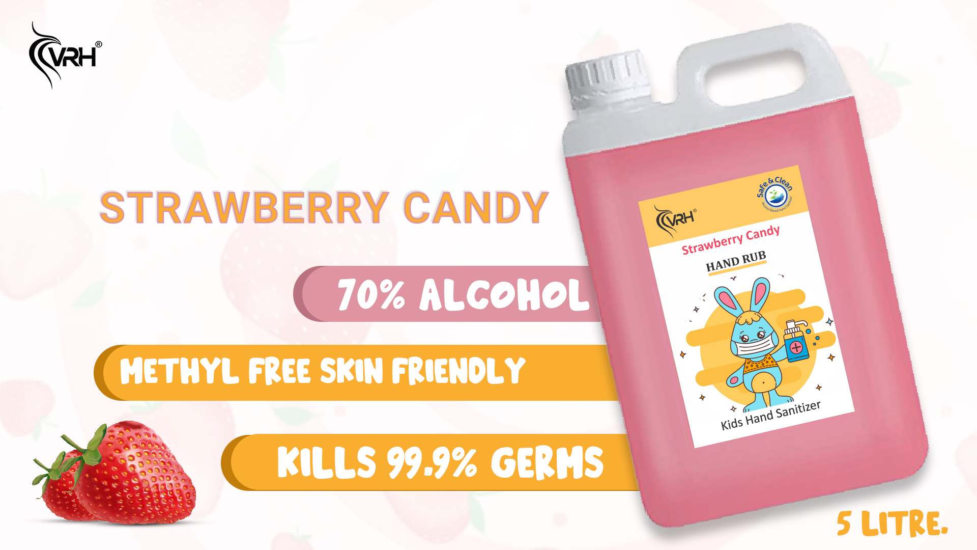 Strawberry Hand Rub Sanitizer Combo Pack