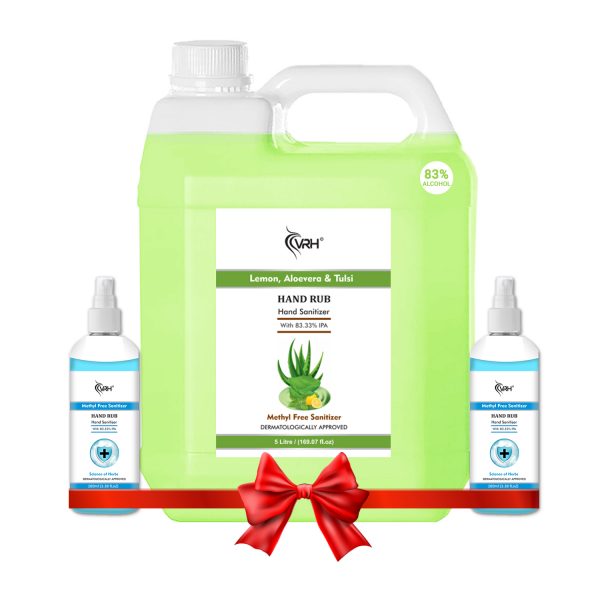 Anti Bacterial Liquid Methyl Free Hand Sanitizer Combo pack, Alcohol based Disinfectant Liquid Based (Rose & Alovera)
