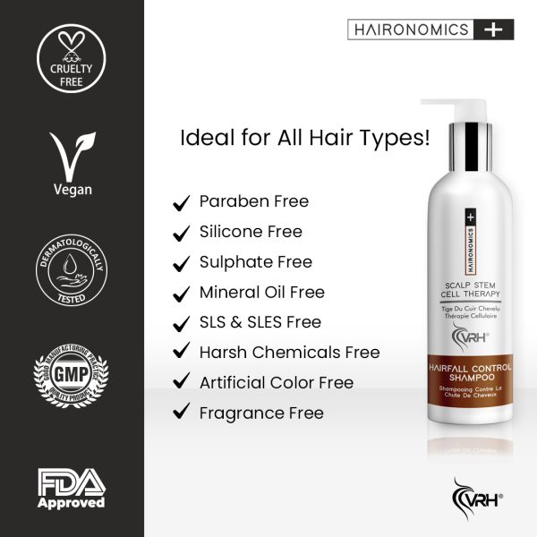 vrh hairfall control shampoo certification